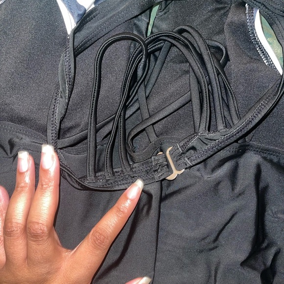 ❌SOLD❌Plus Striped Contrast Mesh One Piece Swimsuit - Picture 8 of 8